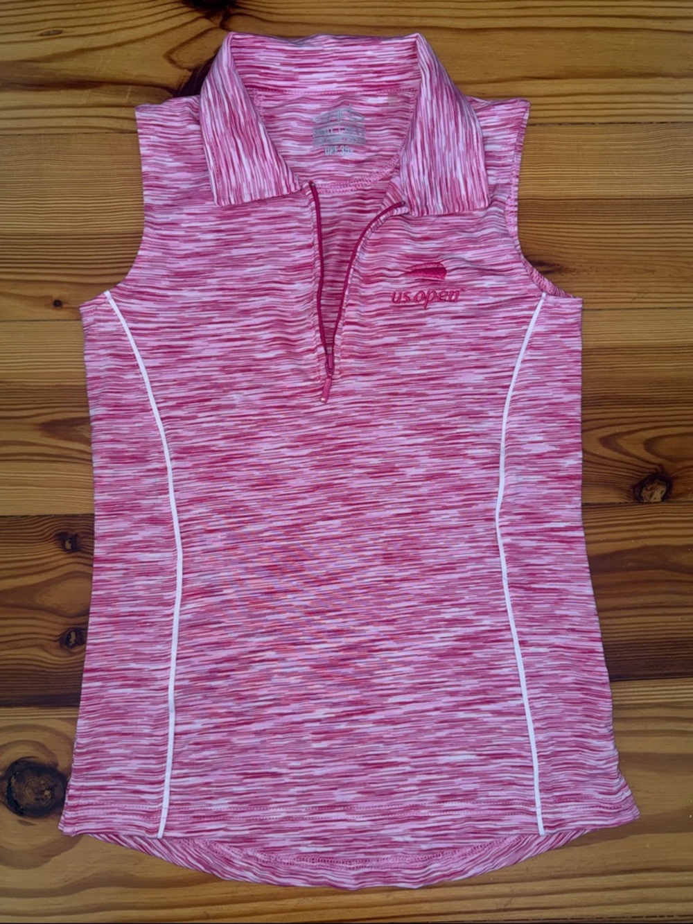 EUC Garb Tennis Performance Girls Heather Pink Collar Tank official US Open 5-6Y